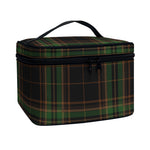 Black And Green Stewart Tartan Print Travel Makeup Bag