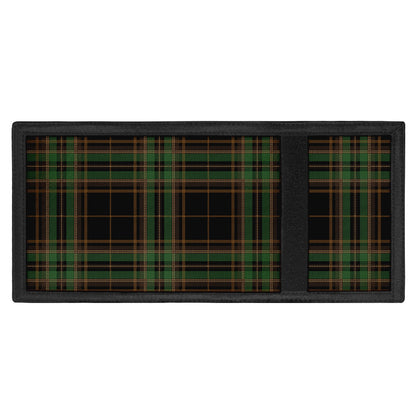 Black And Green Stewart Tartan Print Trifold Wallet