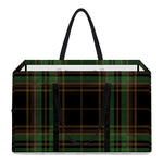 Black And Green Stewart Tartan Print Utility Tote Bag