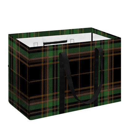 Black And Green Stewart Tartan Print Utility Tote Bag