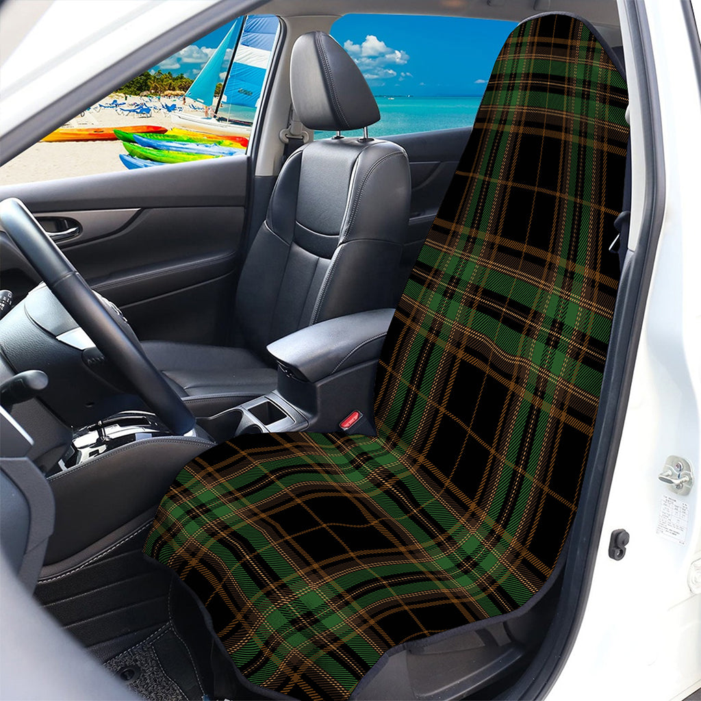 Black And Green Stewart Tartan Print Waterproof Car Seat Cover