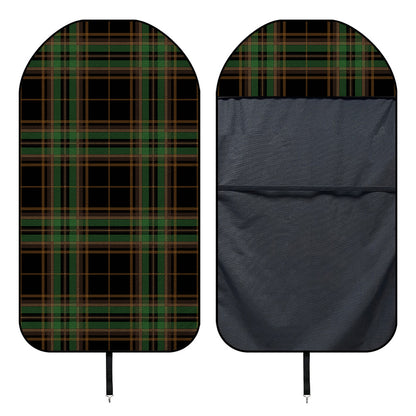 Black And Green Stewart Tartan Print Waterproof Car Seat Cover