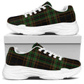 Black And Green Stewart Tartan Print White Chunky Shoes