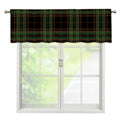 Black And Green Stewart Tartan Print Window Valance