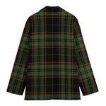 Black And Green Stewart Tartan Print Women's Blazer
