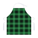 Black And Green Tartan Pattern Print Adjustable Apron