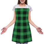 Black And Green Tartan Pattern Print Adjustable Apron