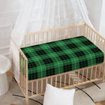 Black And Green Tartan Pattern Print Baby Crib Sheet