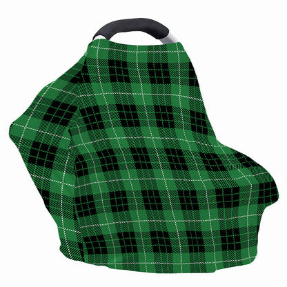 Black And Green Tartan Pattern Print Baby Seat Cover