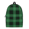 Black And Green Tartan Pattern Print School Backpack