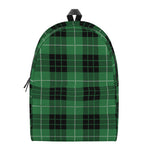 Black And Green Tartan Pattern Print Backpack