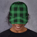 Black And Green Tartan Pattern Print Baseball Cap