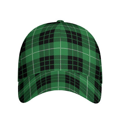 Black And Green Tartan Pattern Print Baseball Cap
