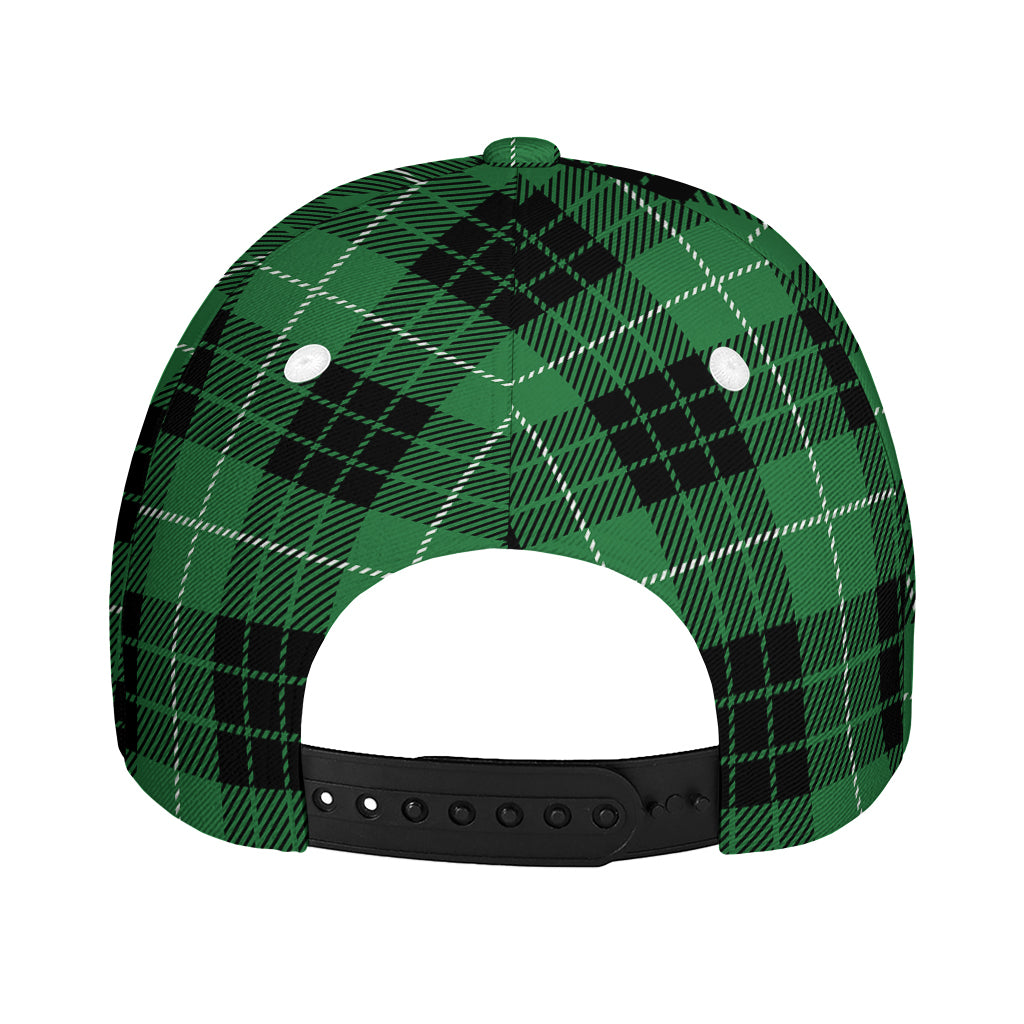 Black And Green Tartan Pattern Print Baseball Cap