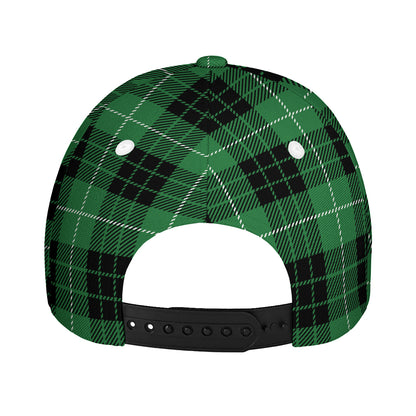 Black And Green Tartan Pattern Print Baseball Cap