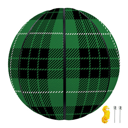 Black And Green Tartan Pattern Print Basketball