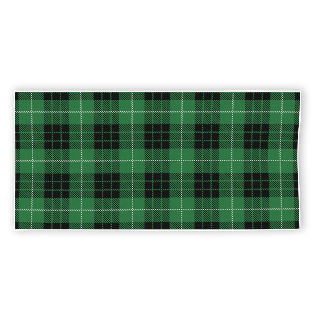 Black And Green Tartan Pattern Print Beach Towel