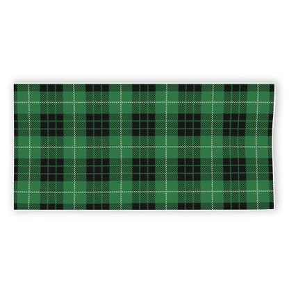Black And Green Tartan Pattern Print Beach Towel