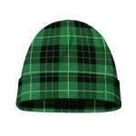 Black And Green Tartan Pattern Print Beanie