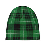 Black And Green Tartan Pattern Print Beanie
