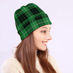 Black And Green Tartan Pattern Print Beanie