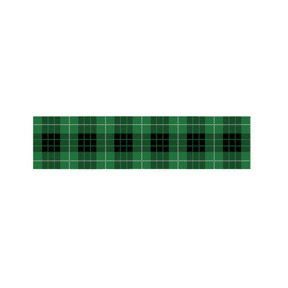 Black And Green Tartan Pattern Print Bed Runner