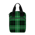 Black And Green Tartan Pattern Print Bible Tote Bag