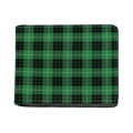Black And Green Tartan Pattern Print Bifold Wallet