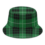 Black And Green Tartan Pattern Print Bucket Hat