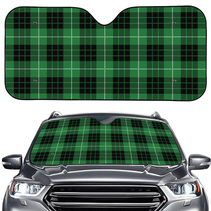 Black And Green Tartan Pattern Print Car Windshield Sun Shade