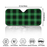 Black And Green Tartan Pattern Print Car Windshield Sun Shade