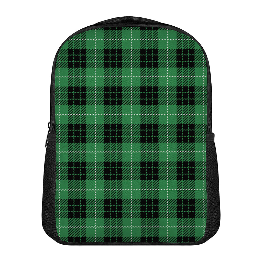 Black And Green Tartan Pattern Print Casual Backpack