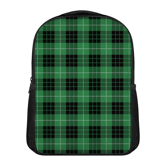 Black And Green Tartan Pattern Print Casual Backpack