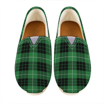 Black And Green Tartan Pattern Print Casual Shoes