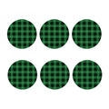 Black And Green Tartan Pattern Print Coaster Set