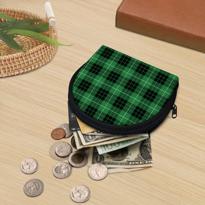 Black And Green Tartan Pattern Print Coin Purse