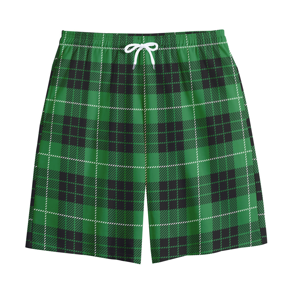 Black And Green Tartan Pattern Print Cotton Shorts
