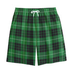 Black And Green Tartan Pattern Print Cotton Shorts