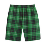 Black And Green Tartan Pattern Print Cotton Shorts