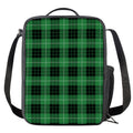 Black And Green Tartan Pattern Print Crossbody Lunch Bag