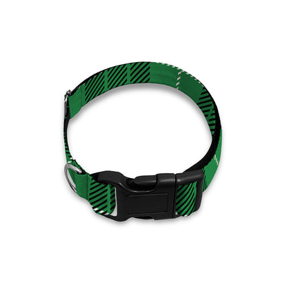 Black And Green Tartan Pattern Print Dog Collar