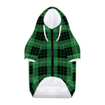 Black And Green Tartan Pattern Print Dog Zip Up Hoodie