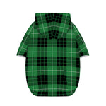 Black And Green Tartan Pattern Print Dog Zip Up Hoodie