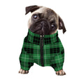 Black And Green Tartan Pattern Print Dog Zip Up Jacket