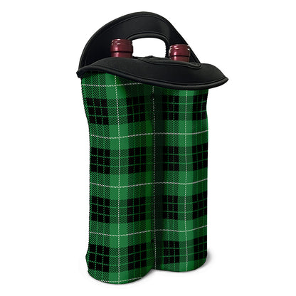 Black And Green Tartan Pattern Print Double Neoprene Wine Tote