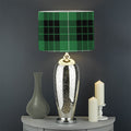 Black And Green Tartan Pattern Print Drum Lamp Shade