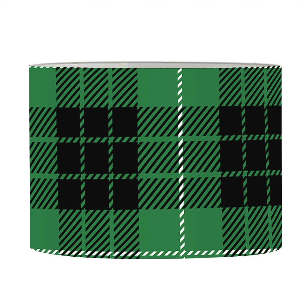 Black And Green Tartan Pattern Print Drum Lamp Shade