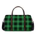 Black And Green Tartan Pattern Print Duffel Bag