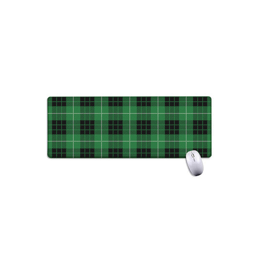 Black And Green Tartan Pattern Print Extended Mouse Pad