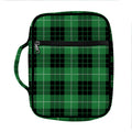 Black And Green Tartan Pattern Print Front Pocket Bible Bag